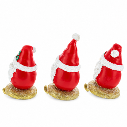 Set of 3 Santa Gnome Stocking Holders - Festive Christmas Mantel Hooks