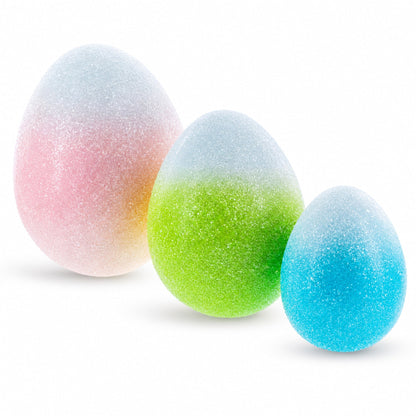 Set of 3 Gradient Jumbo Easter Eggs With Pastel Finish 8 Inches Tall