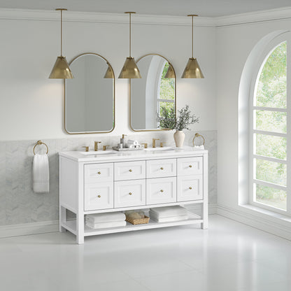 James Martin Breckenridge 60" Double Bathroom Vanity, Bright White