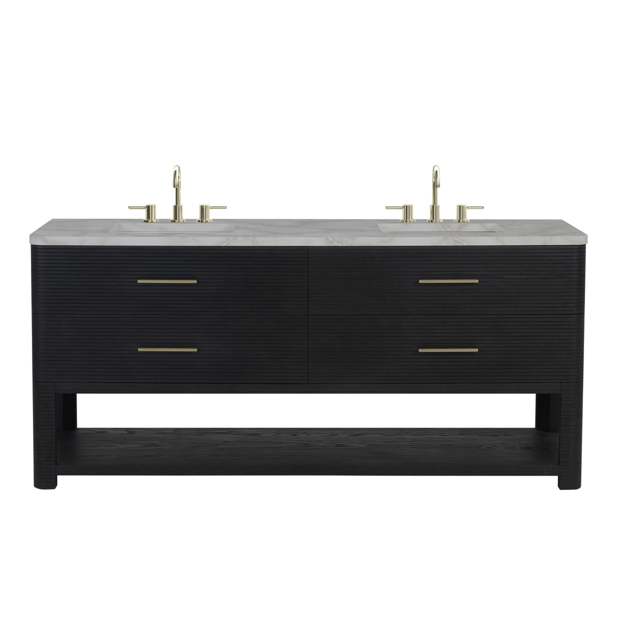 James Martin Lucian 72" Double Bathroom Vanity, Carbon Oak