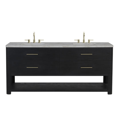 James Martin Lucian 72" Double Bathroom Vanity, Carbon Oak