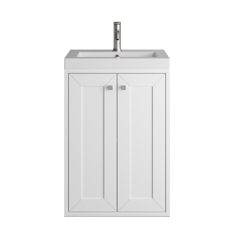 James Martin Chianti 20" Floating Single Bathroom Vanity, Glossy White