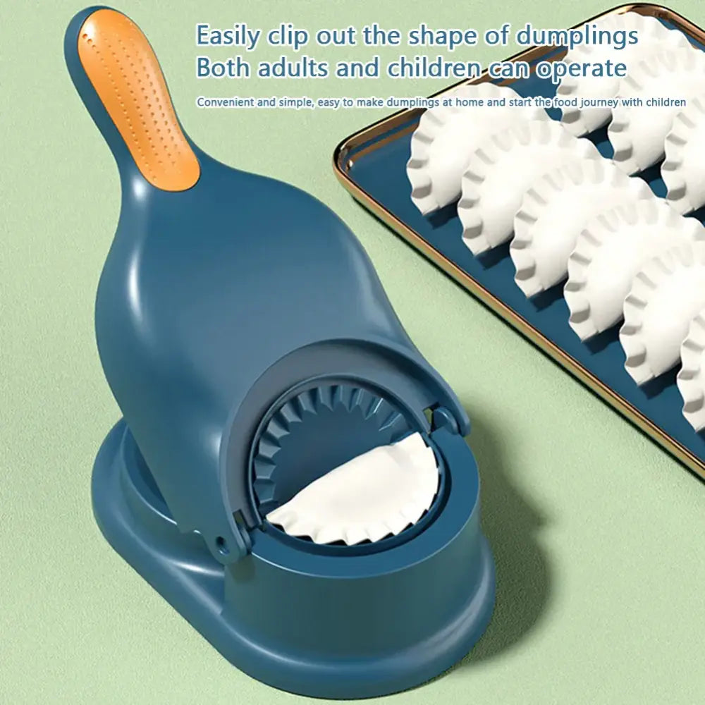 Yellow and blue 2-in-1 dumpling maker set kitchen dough press tool