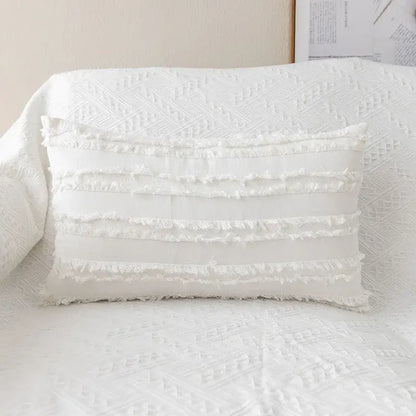 Yellow and cream daisy floral embroidery pillow cover living room