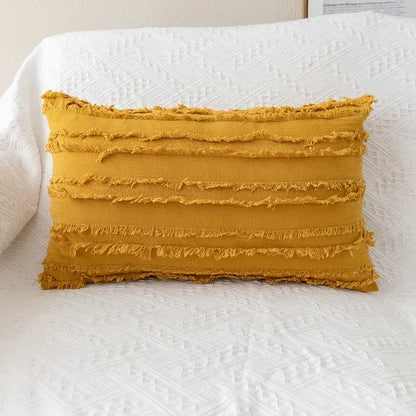 Yellow and cream daisy floral embroidery pillow cover living room