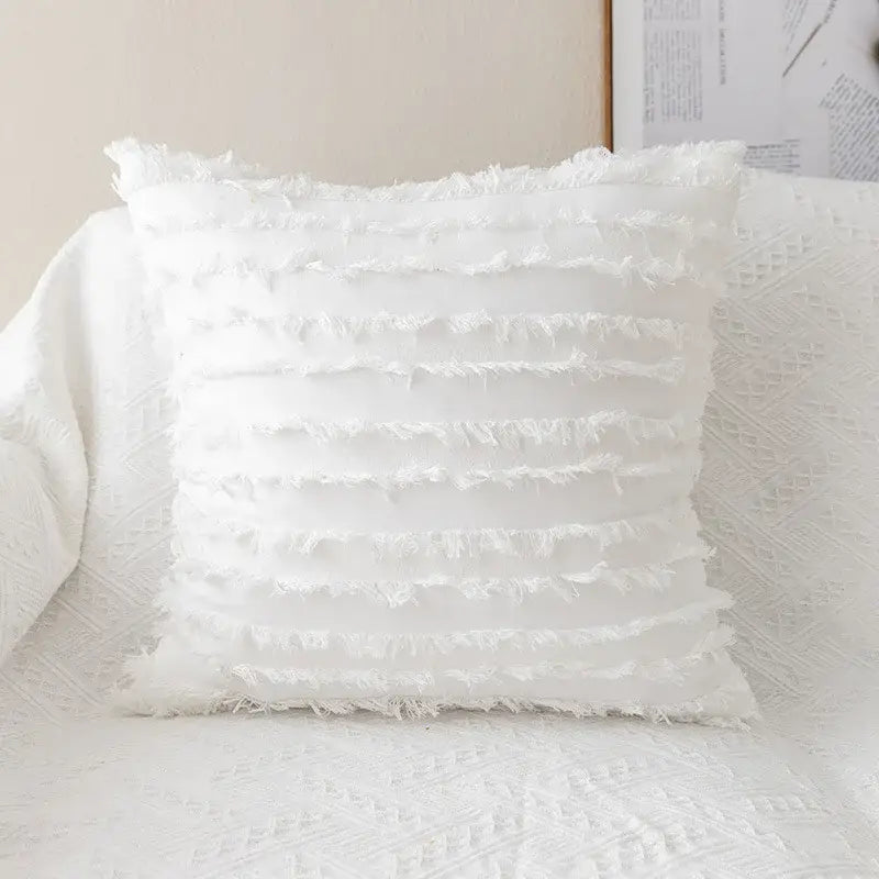 Yellow and cream daisy floral embroidery pillow cover living room