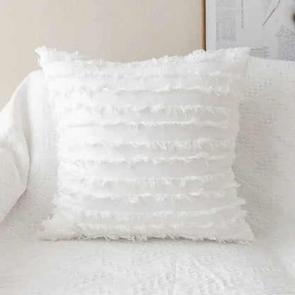 Yellow and cream daisy floral embroidery pillow cover living room