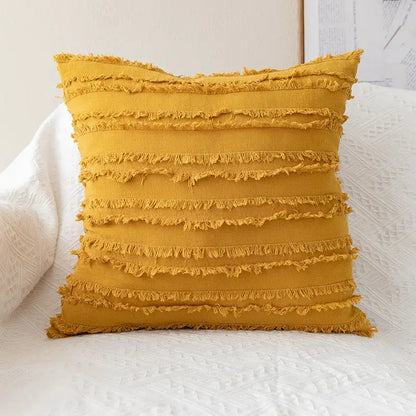 Yellow and cream daisy floral embroidery pillow cover living room