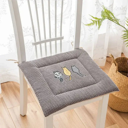 Yellow and gray cartoon embroidered seat cushions dining room pad