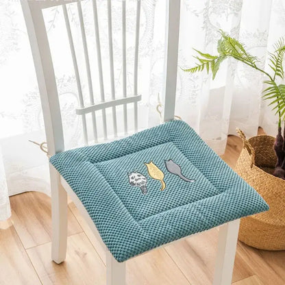 Yellow and gray cartoon embroidered seat cushions dining room pad