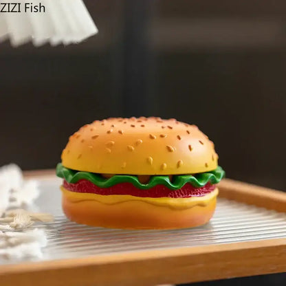 Yellow and green cartoon burger ashtray for office table desk decor