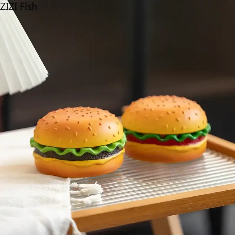 Yellow and green cartoon burger ashtray for office table desk decor