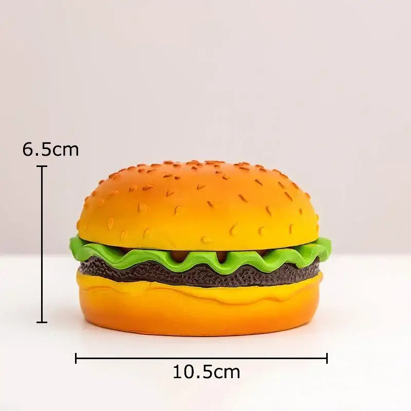 Yellow and green cartoon burger ashtray for office table desk decor