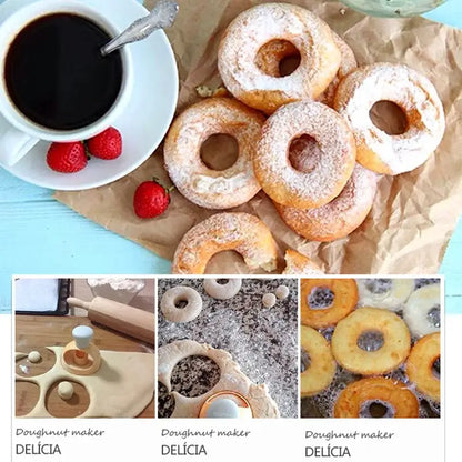 Yellow and white donut cutter baking tools kit for kitchen