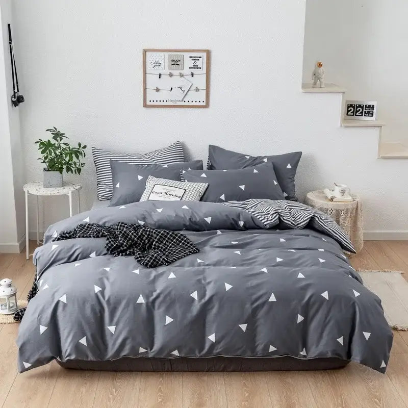 Yellow and white flowers print cotton bedding set bedroom bunny decor