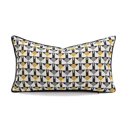 Yellow and white geometric elephant cushion cover living room decor