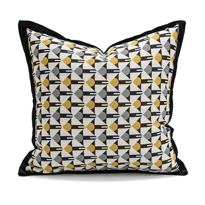 Yellow and white geometric elephant cushion cover living room decor