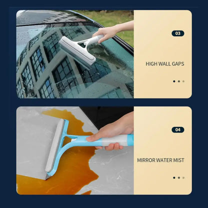 Yellow and white glass cleaning brush squeegee for bathroom tiles