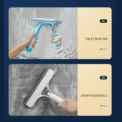 Yellow and white glass cleaning brush squeegee for bathroom tiles