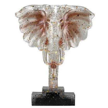Yellow & blue crystal elephant sculpture living room decor ornament