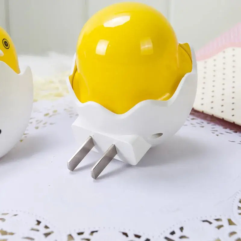 Yellow chick in eggshell led night light bedroom sensor lamp