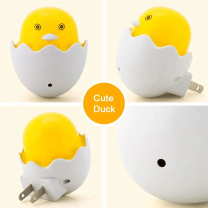 Yellow chick in eggshell led night light bedroom sensor lamp