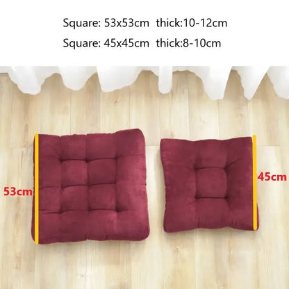 Yellow corduroy square floor pillow living room meditation cushion