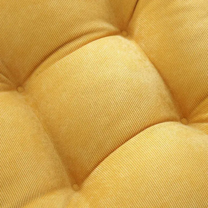 Yellow corduroy square floor pillow living room meditation cushion
