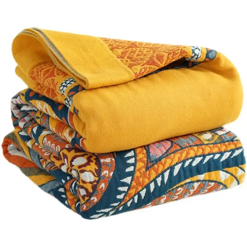 Yellow cotton mandala leisure blanket living room bedspread