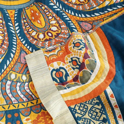 Yellow cotton mandala leisure blanket living room bedspread