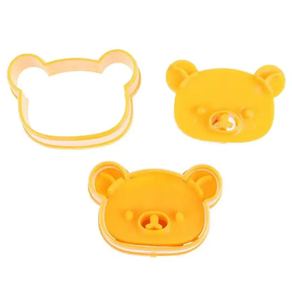 Yellow cute bear sandwich mold and cookie cutter baking set kitchen