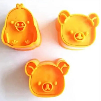 Yellow cute bear sandwich mold and cookie cutter baking set kitchen