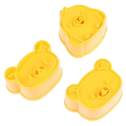 Yellow cute bear sandwich mold and cookie cutter baking set kitchen