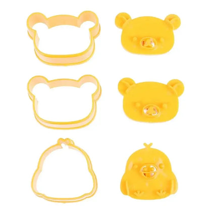 Yellow cute bear sandwich mold and cookie cutter baking set kitchen