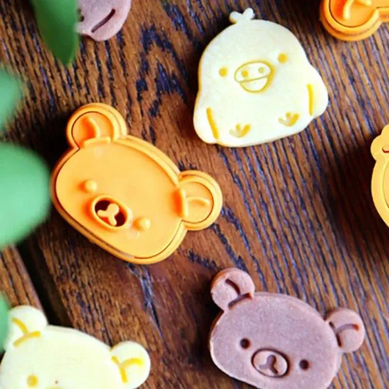 Yellow cute bear sandwich mold and cookie cutter baking set kitchen
