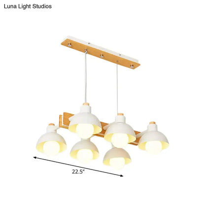 Yellow dome shade linear chandelier dining room metal island light