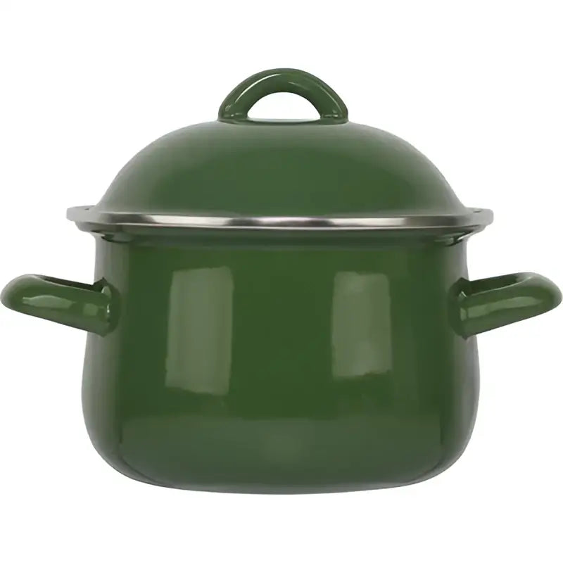 Yellow enamel cooking pot with lid kitchen enamel stock pot