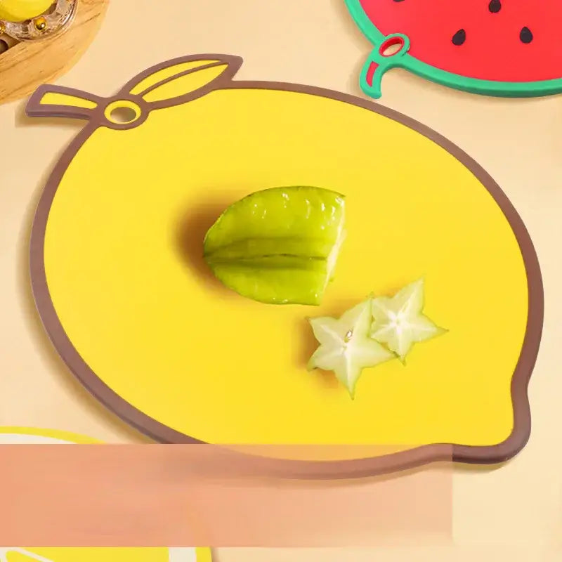 Yellow fruit shape silicone chopping board kitchen decor
