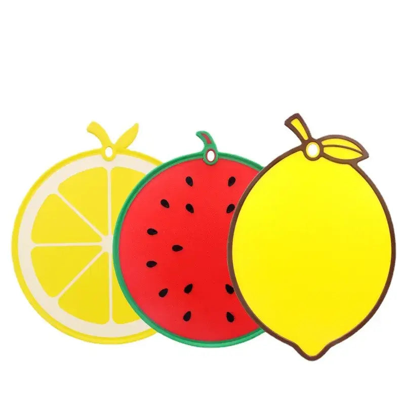 Yellow fruit shape silicone chopping board kitchen decor