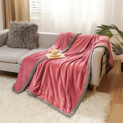 Yellow & gray bunny cartoon flannel blanket bedroom plush throw