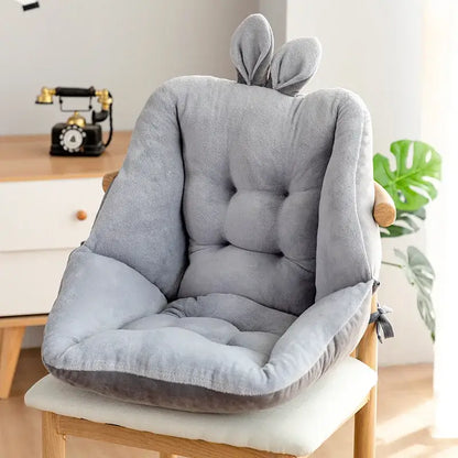 Yellow & gray bunny cartoon velvet chair cushion bedroom back support