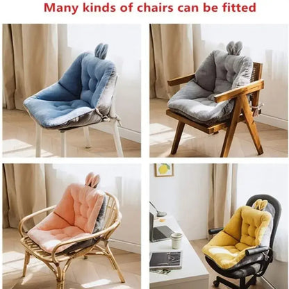 Yellow & gray bunny cartoon velvet chair cushion bedroom back support