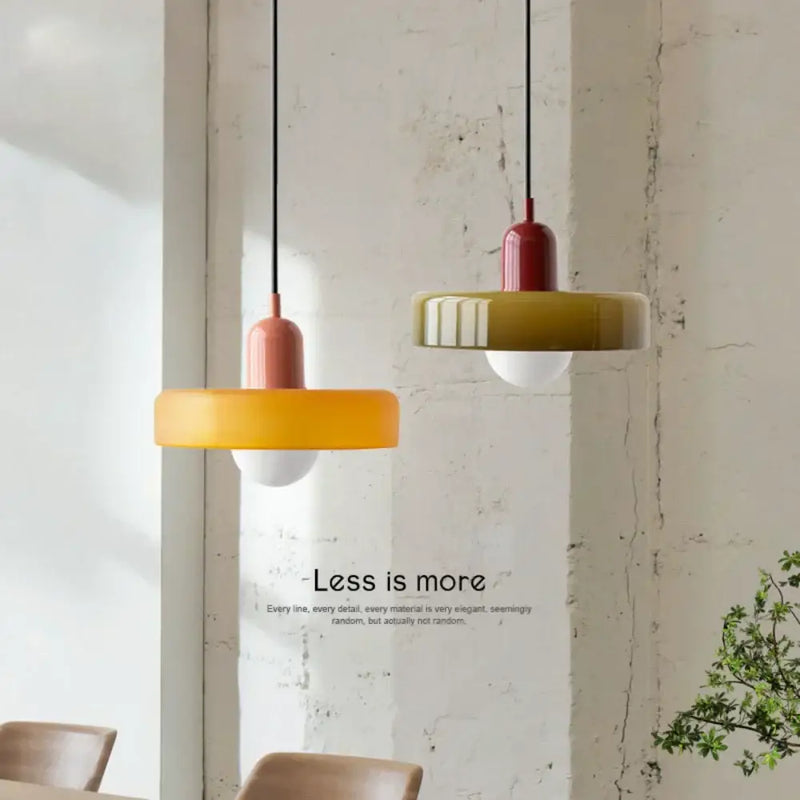 Yellow & olive green nordic canteen chandelier kitchen pendant light