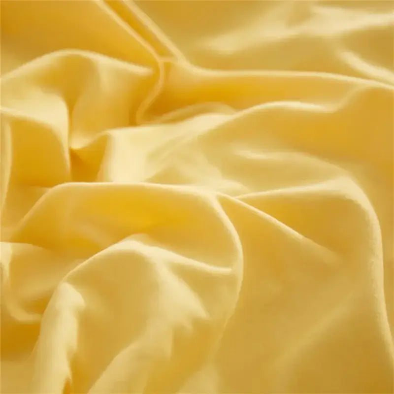 Yellow quilted furball tasseles bedding set bedroom pom pom duvet cover