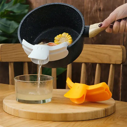 Yellow silicone duck beak funnel kitchen pouring nozzle