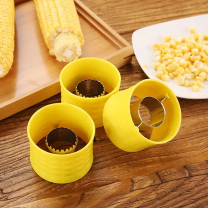 Yellow textured grip corn peeler tool – kitchen kernel remover