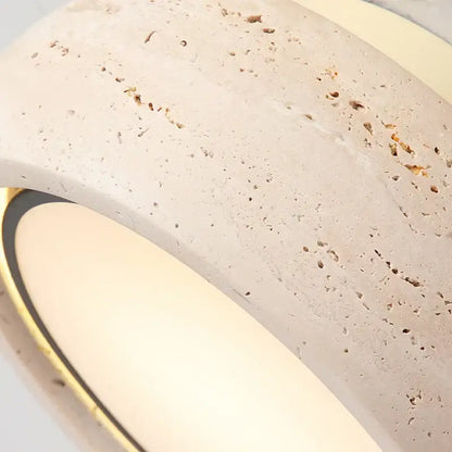 Yellow travertine led ceiling light bedroom textured concrete flush mount
