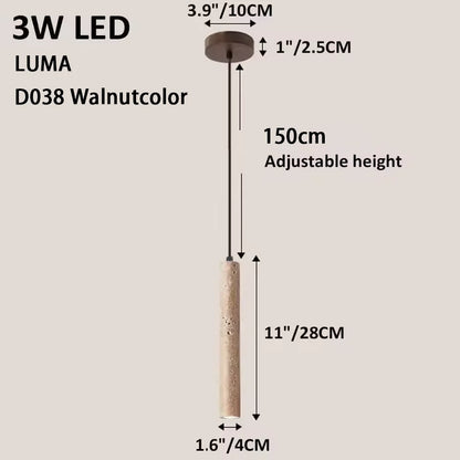 DecorBites™ Yellow Travertine Pendant Light for Kitchen Island