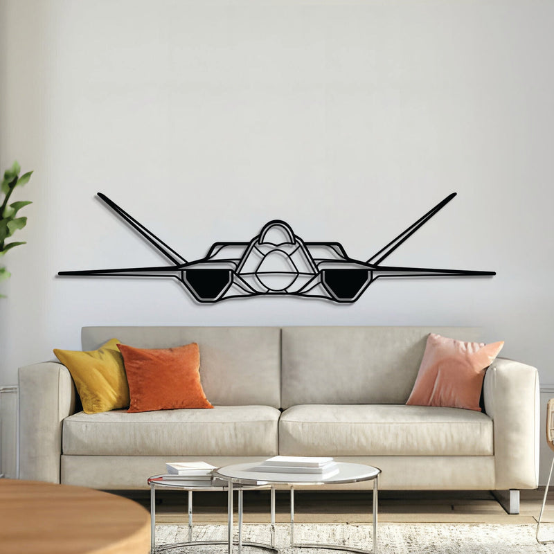 YF-23 Front Metal Aircraft Wall Art - NCP0451, front view