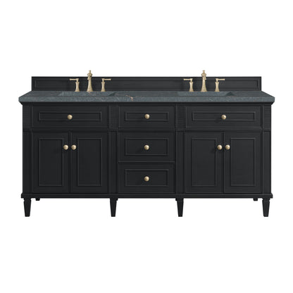 James Martin Lorelai 72" Double Bathroom Vanity, Black Onyx